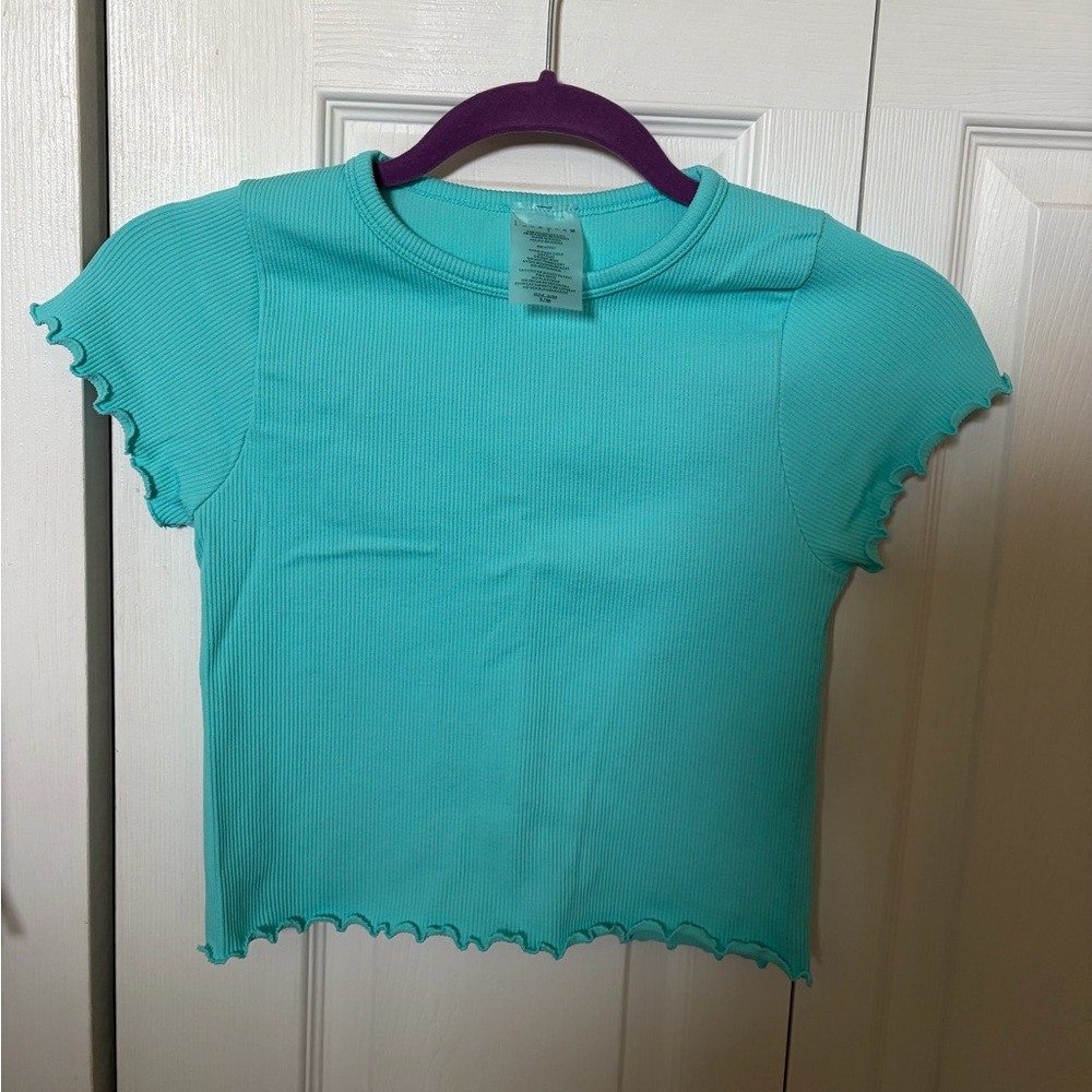 Aqua Ruffle Sleeve Women's Tee